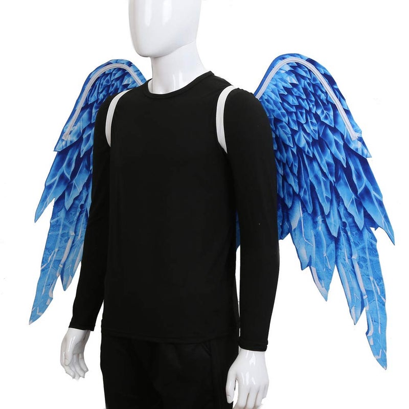 Himine Non-Woven Fabric Festive Party Angel Wings Suitable for Men and Women Decorative Wings (Blue) - Image 4